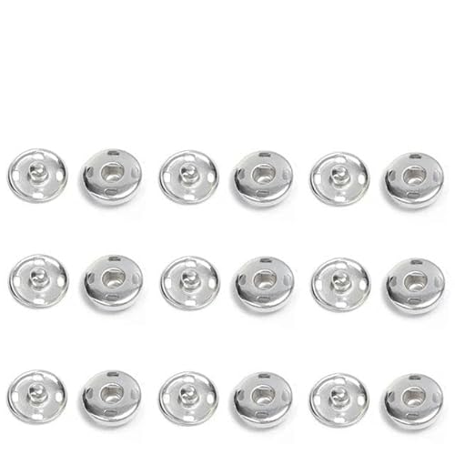 10/50Set 10–21 mm Metall-Aufnähknöpfe Schwarz Silber Farbe DIY Nähen Kleidung Druckknöpfe Basteln Druckknöpfe Knopf-Silber 21 mm 10er Set von ZFISH