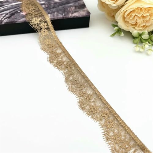 10 Jahre/Los, Breite 3 cm, schmaler goldener Wimpern-Spitzenbesatz, nicht elastisch, für Kleidungszubehör, Kleider, Nähapplikationen, Kostümstoff, Gold, 12 Yards 10 Jahre/Los, Breite 3 cm, schmaler goldener Wimpern-Spitzenbesatz, nicht elastisch, für Kleidungszubehör, Kleider, Nähapplikationen, Kostümstoff, Gold, 12 Yards von ZFISH