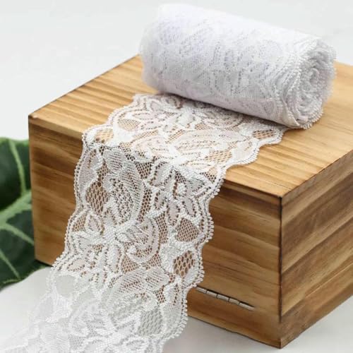 10 Meter/Chargen 8 cm elastische Spitze Basteln Nähband Weiß Schwarz Stretch-Spitzenbesatz Strickmaterial DIY Kleidungszubehör-Ben Weiß-10 Meter Länge 10 Meter/Chargen 8 cm elastische Spitze Basteln Nähband Weiß Schwarz Stretch-Spitzenbesatz Strickmaterial DIY Kleidungszubehör-Ben Weiß-10 Meter Länge von ZFISH