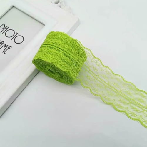 10 Meter/Rolle, 45 mm, nicht dehnbares Spitzenband, DIY, handgefertigtes Bastelband, Weihnachten, Halloween, Hochzeit, Geburtstag, Party, Verpackung, fruchtgrün, 10 Meter Läng 10 Meter/Rolle, 45 mm, nicht dehnbares Spitzenband, DIY, handgefertigtes Bastelband, Weihnachten, Halloween, Hochzeit, Geburtstag, Party, Verpackung, fruchtgrün, 10 Meter Läng von ZFISH