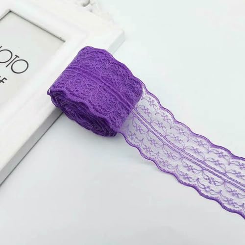 10 Meter/Rolle, 45 mm, nicht dehnbares Spitzenband, DIY, handgefertigtes Bastelband, Weihnachten, Halloween, Hochzeit, Geburtstagsfeier, Verpackung, Dunkelviolett, 10 Meter Lä 10 Meter/Rolle, 45 mm, nicht dehnbares Spitzenband, DIY, handgefertigtes Bastelband, Weihnachten, Halloween, Hochzeit, Geburtstagsfeier, Verpackung, Dunkelviolett, 10 Meter Lä von ZFISH