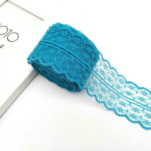 10 Meter/Rolle, 45 mm, nicht dehnbares Spitzenband, DIY, handgefertigtes Bastelband, Weihnachten, Halloween, Hochzeit, Geburtstagsfeier, Verpackung, Pfauenblau, 10 Meter Länge 10 Meter/Rolle, 45 mm, nicht dehnbares Spitzenband, DIY, handgefertigtes Bastelband, Weihnachten, Halloween, Hochzeit, Geburtstagsfeier, Verpackung, Pfauenblau, 10 Meter Länge von ZFISH