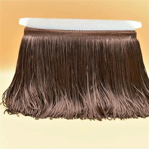 10 Meter Luxus Goldfarbene Spitzenfransenbesatz Quaste Fransen 15 cm Breite Galon Fransen Latein Kleid Bühnenkleidung Zubehör Band-Braun-10 Meter von ZFISH