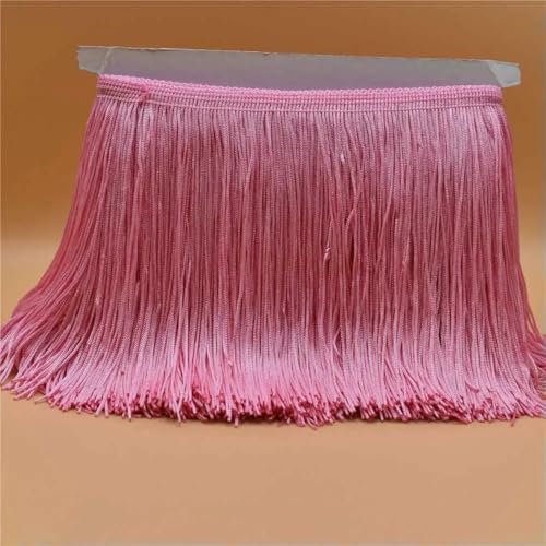 10 Meter Luxus Goldfarbene Spitzenfransenbesatz Quaste Fransen 15 cm Breite Galon Fransen Latein Kleid Bühnenkleidung Zubehör Band-Rosa-10 Meter von ZFISH