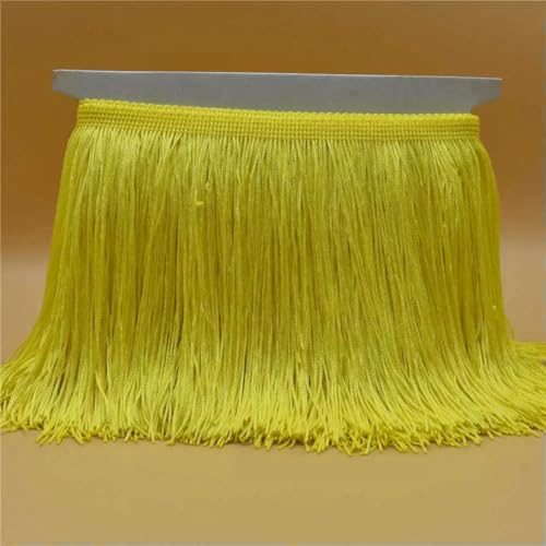 10 Meter Luxus Goldfarbene Spitzenfransenbesatz Quaste Fransen 15 cm Breite Galon Fransen Lateinisches Kleid Bühnenkleidung Zubehör Band-Gelb-10 Meter von ZFISH