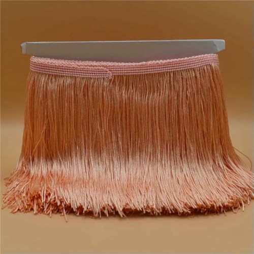 10 Meter Luxus Goldfarbene Spitzenfransenbesatz Quaste Fransen 15 cm Breite Galon Fransen Lateinisches Kleid Bühnenkleidung Zubehör Band-Koralle-10 Meter von ZFISH