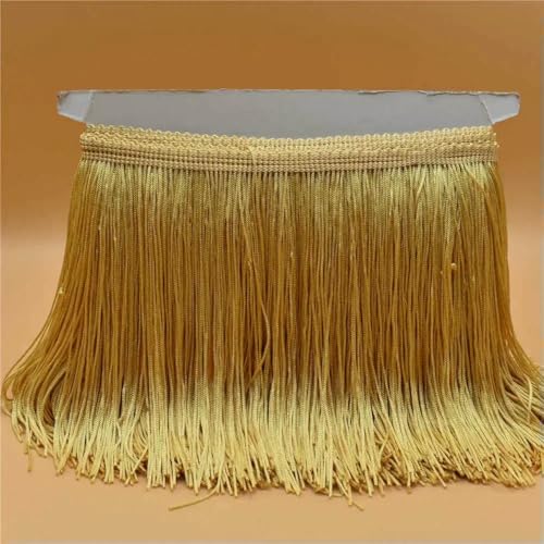 10 Meter Luxus Goldfarbene Spitzenfransenbesatz Quaste Fransen 15 cm Breite Galon Fransen Lateinkleid Bühnenkleidung Zubehör Band-Luxus Goldfarbe-10 Meter von ZFISH