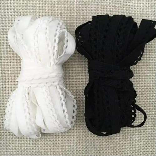 10 Meter kleiner Spitzenbesatz für Unterwäsche, elastisches Stretch-Spitzenband, DIY-Nähzubehör für Kleidungsstücke, weiß von ZFISH