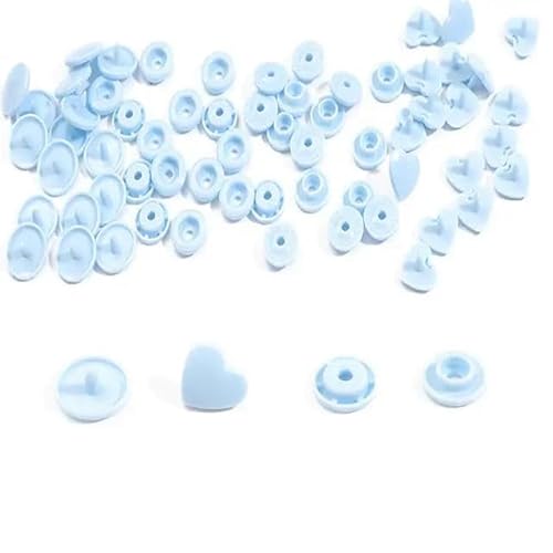 10 Sets Knöpfe T5 Druckknopf 12MM Stern-/Herzform Sanp-Verschlüsse für Babykleidungsclips Kleidungszubehör Knopf-02 Himmelblau von ZFISH
