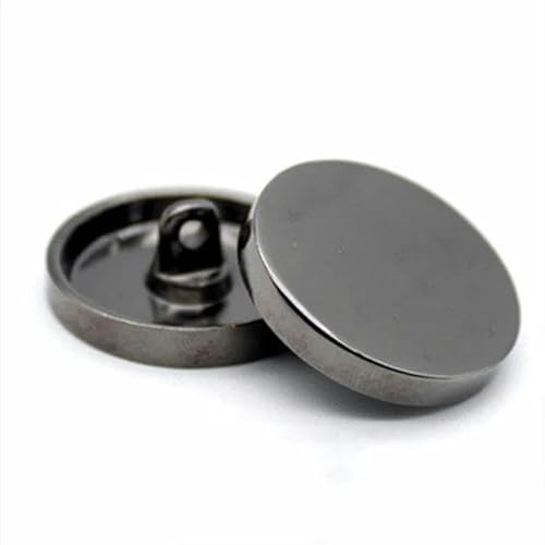10 Stück/Los dreifarbiger Metallknopf aus Zinklegierung mit Ösenknopf für Manteljacke, Windjacke, Knöpfe, Nähzubehör, Pistolenschwarz, 25 mm von ZFISH