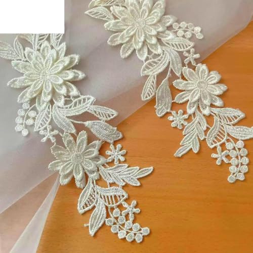 10 Stück/Los lösliche exquisite Spitzenblume DIY Hochzeitsschuhe Hochzeitskleid Dekorationsmaterialien-Champagnerfarbe-10 Stück 5 Paar von ZFISH