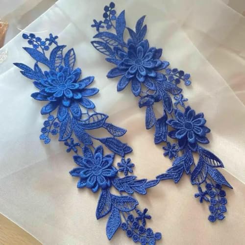 10 Stück/Los lösliche exquisite Spitzenblume DIY Hochzeitsschuhe Hochzeitskleid Dekorationsmaterialien-Königsblau-10 Stück 5 Paar von ZFISH