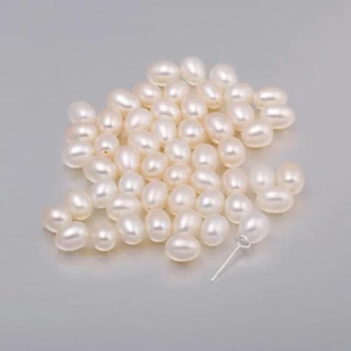 10 Stück 100% natürliche Süßwasserperlen mit halbem Loch, kultivierte weiße Reisperlen, halbgebohrtes Loch, 6–7 mm, Weiß, 6–7 mm 10 Stück 100% natürliche Süßwasserperlen mit halbem Loch, kultivierte weiße Reisperlen, halbgebohrtes Loch, 6–7 mm, Weiß, 6–7 mm von ZFISH