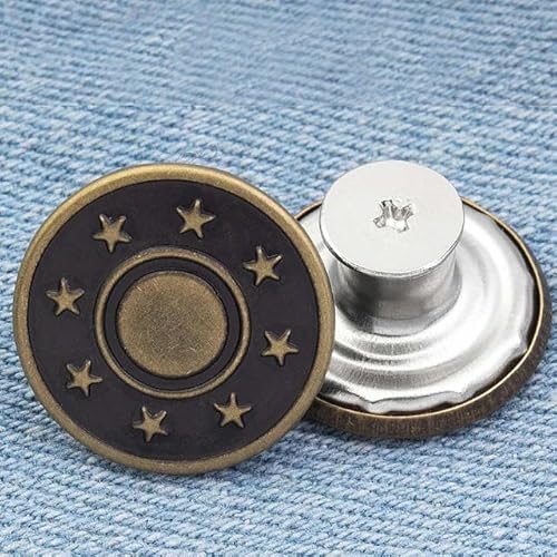 10 Stück Ersatz-Jeansknöpfe, 20 mm, 17 mm, sofort nähenfreie Metallknöpfe für Hosen mit Reparatur-Kombi-Gewinde, Nieten und Schraubendreher, 10–17 mm 10 Stück Ersatz-Jeansknöpfe, 20 mm, 17 mm, sofort nähenfreie Metallknöpfe für Hosen mit Reparatur-Kombi-Gewinde, Nieten und Schraubendreher, 10–17 mm von ZFISH