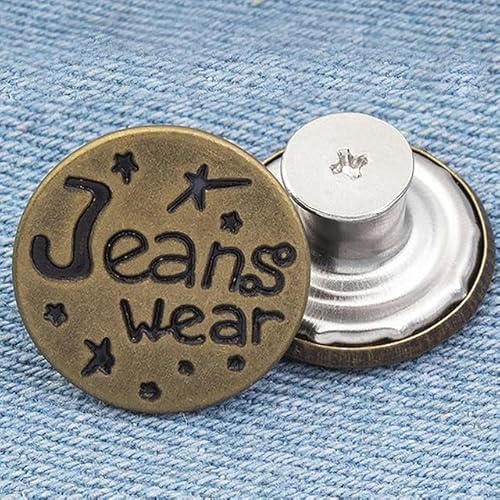 10 Stück Ersatz-Jeansknöpfe, 20 mm, 17 mm, sofort nähenfreie Metallknöpfe für Hosen mit Reparatur-Kombi-Gewinde, Nieten und Schraubendreher, 4–20 mm von ZFISH