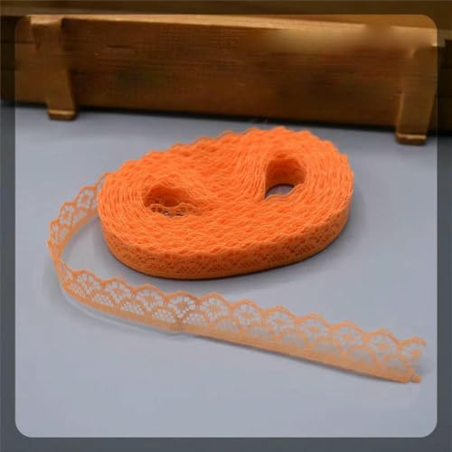 10 Yards/Lot Spitzenband, Breite 14,0 mm, Besatzstoff, DIY, bestickt, für Nähzubehör, Hochzeitskleid, afrikanischer Spitzenstoff, Orange, 10 Yards von ZFISH