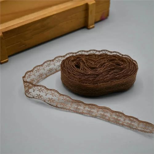 10 Yards 2017 Spitze Schönes Spitzenband Breite 22MM Besatzstoff Bestickte Nähdekoration Afrikanischer Spitzenstoff-Kaffee-10 Yards von ZFISH