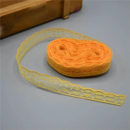 10 Yards Spitze, schönes Spitzenband, Breite 22 mm, Besatzstoff, bestickt, Nähdekoration, afrikanischer Spitzenstoff, Gold, 10 Yards von ZFISH