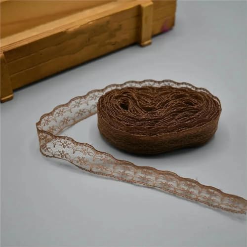 10 Yards Spitze, schönes Spitzenband, Breite 22 mm, Besatzstoff, bestickt, Nähdekoration, afrikanischer Spitzenstoff, Kaffeebraun, 10 Yards 10 Yards Spitze, schönes Spitzenband, Breite 22 mm, Besatzstoff, bestickt, Nähdekoration, afrikanischer Spitzenstoff, Kaffeebraun, 10 Yards von ZFISH