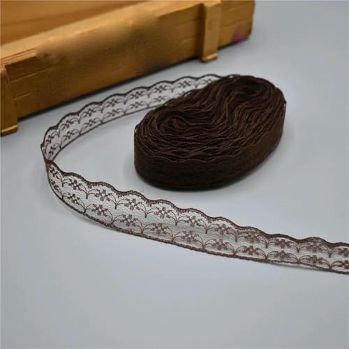 10 Yards Spitze, wunderschönes Spitzenband, Breite 22 mm, Besatzstoff, bestickt, Nähdekoration, afrikanischer Spitzenstoff, dunkler Kaffee, 10 Yards 10 Yards Spitze, wunderschönes Spitzenband, Breite 22 mm, Besatzstoff, bestickt, Nähdekoration, afrikanischer Spitzenstoff, dunkler Kaffee, 10 Yards von ZFISH