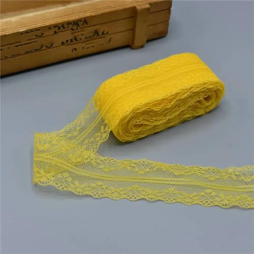 10 Yards Spitzenband, 40 mm breiter Besatzstoff, DIY-Handwerk, bestickte Netzkordel zum Nähen, Dekoration, afrikanischer Spitzenstoff, Gold, 10 Yards von ZFISH