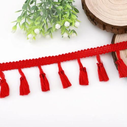 10 Yards Spitzenband Quaste Fransen Baumwolle Ethnisches Spitzenbesatzband Nähen Kleid Kleidungsstück Vorhang DIY Handarbeit Bastelzubehör-14 Rot-2 Yards 10 Yards Spitzenband Quaste Fransen Baumwolle Ethnisches Spitzenbesatzband Nähen Kleid Kleidungsstück Vorhang DIY Handarbeit Bastelzubehör-14 Rot-2 Yards von ZFISH