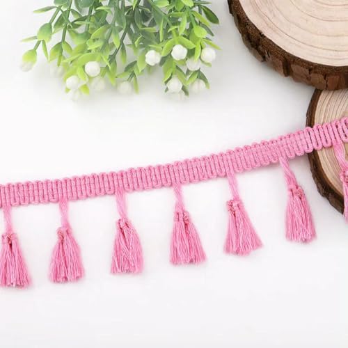 10 Yards Spitzenband Quaste Fransen Baumwolle Ethnisches Spitzenbesatzband Nähen Kleid Kleidungsstück Vorhang DIY Handgefertigtes Bastelzubehör-11 Pink-5 Yards 10 Yards Spitzenband Quaste Fransen Baumwolle Ethnisches Spitzenbesatzband Nähen Kleid Kleidungsstück Vorhang DIY Handgefertigtes Bastelzubehör-11 Pink-5 Yards von ZFISH