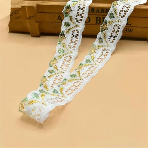 10 Yards weißes Spitzenband, breiter französischer afrikanischer Spitzenstoff zum Nähen von Kleidung, Besatz, Handarbeiten, Zubehör, bestickte Kleidung, Nr. 26, Breite 2,8 cm, 10 Yards von ZFISH