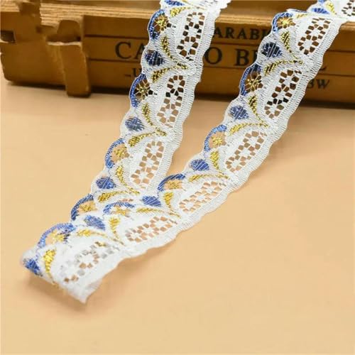 10 Yards weißes Spitzenband, breiter französischer afrikanischer Spitzenstoff zum Nähen von Kleidung, Besatz, Handarbeiten, Zubehör, bestickte Kleidung, Nr. 28, Breite 2,8 cm, 10 Yards 10 Yards weißes Spitzenband, breiter französischer afrikanischer Spitzenstoff zum Nähen von Kleidung, Besatz, Handarbeiten, Zubehör, bestickte Kleidung, Nr. 28, Breite 2,8 cm, 10 Yards von ZFISH