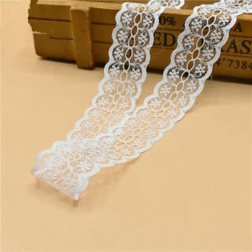 10 Yards weißes Spitzenband, breiter französischer afrikanischer Spitzenstoff zum Nähen von Kleidung, Besatz, Handarbeiten, Zubehör, bestickte Kleidung, Nr. 36, Breite 2,8 cm, 10 Yards von ZFISH