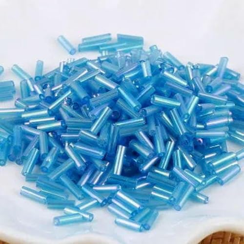 10 g/200 Stück, Größe 2 x 6 mm, bunt, Silberkern, tschechische Glasperlen, Röhre für Abstandshalter, Schmuckherstellung, Kleidungsstück, Nähzubehör, 163 Brilliant L Blau 10 g/200 Stück, Größe 2 x 6 mm, bunt, Silberkern, tschechische Glasperlen, Röhre für Abstandshalter, Schmuckherstellung, Kleidungsstück, Nähzubehör, 163 Brilliant L Blau von ZFISH