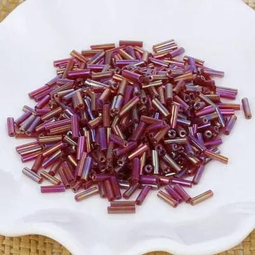 10 g/200 Stück, Größe 2 x 6 mm, bunt, Silberkern, tschechische Glasperlen, Röhre für Abstandshalter, Schmuckherstellung, Kleidungsstück, Nähzubehör, brillantes Weinrot 10 g/200 Stück, Größe 2 x 6 mm, bunt, Silberkern, tschechische Glasperlen, Röhre für Abstandshalter, Schmuckherstellung, Kleidungsstück, Nähzubehör, brillantes Weinrot von ZFISH