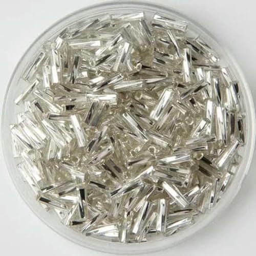 10 g/240 Stück, Größe 2 x 6 mm, Twist-Bugles, Glasperlen, lose Samen, Abstandshalter, Leptospira-Perlen, für die Schmuckherstellung, DIY-Kleidungsstück, Nähzubehör, Silber 10 g/240 Stück, Größe 2 x 6 mm, Twist-Bugles, Glasperlen, lose Samen, Abstandshalter, Leptospira-Perlen, für die Schmuckherstellung, DIY-Kleidungsstück, Nähzubehör, Silber von ZFISH