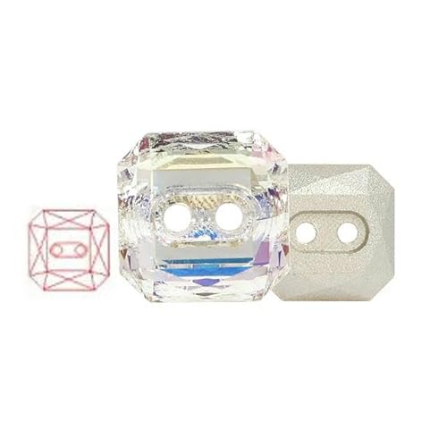 10 mm, 10 Stück/Los, zwei Löcher, quadratischer Knopf, Bekleidungszubehör, Bastelbedarf, Strass, Kunsthandwerk, Perlen, klare Kristallknöpfe, Mondlicht, 10 mm, 10 Stück von ZFISH
