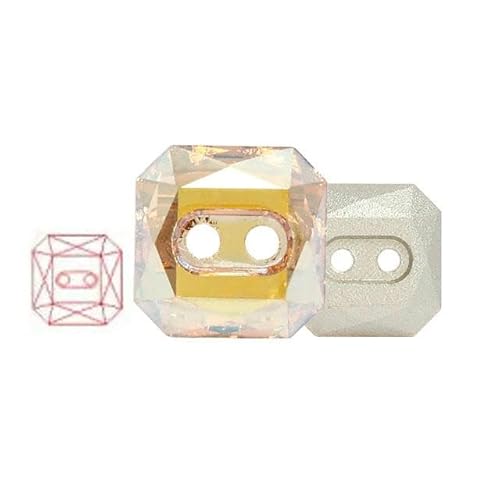 10 mm, 10 Stück/Los, zwei Löcher, quadratischer Knopf, Bekleidungszubehör, Bastelbedarf, Strass, Kunsthandwerk, Perlen, klare Kristallknöpfe, Sonnenschein, 10 mm, 10 Stüc von ZFISH