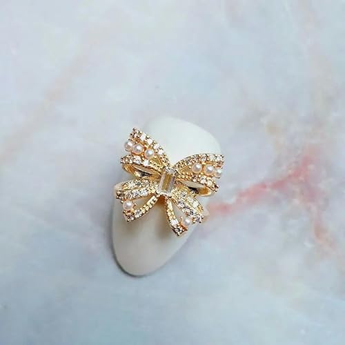 10 teile/los Luxus Große Rosa Schmetterling Zirkon Kristalle Metall Nägel Schmuck Dekorationen Nail art Zubehör Charms Teile Supplies-MG841-1 von ZFISH