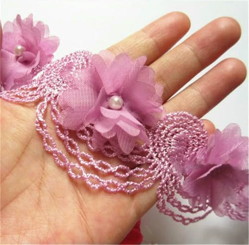 10 x rosa Perlen-Chiffon-Blumen, bestickte Spitzenkanten, Band, Blumenapplikation, Stoff, handgefertigt, DIY, Hochzeitskleid, Nähen, Basteln, Lila 10 x rosa Perlen-Chiffon-Blumen, bestickte Spitzenkanten, Band, Blumenapplikation, Stoff, handgefertigt, DIY, Hochzeitskleid, Nähen, Basteln, Lila von ZFISH