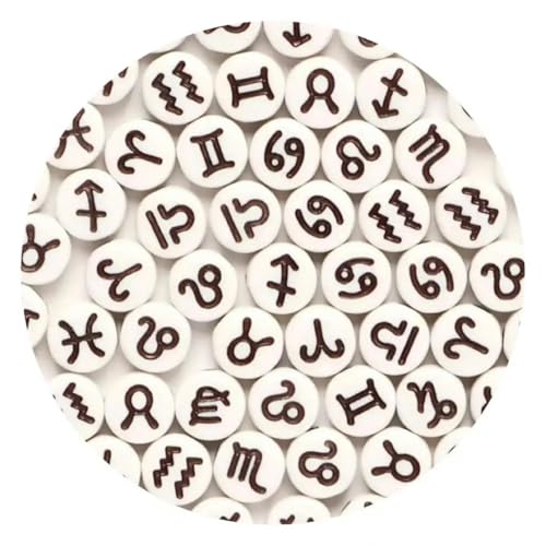 100/200/300/500 Stück Sternzeichen-Perlen, Charms, Abstandshalter, lose Perlen zur Schmuckherstellung, DIY-Armband, Halskettenzubehör, 7 x 4,0 mm, gemischt_f-300 Stück 100/200/300/500 Stück Sternzeichen-Perlen, Charms, Abstandshalter, lose Perlen zur Schmuckherstellung, DIY-Armband, Halskettenzubehör, 7 x 4,0 mm, gemischt_f-300 Stück von ZFISH