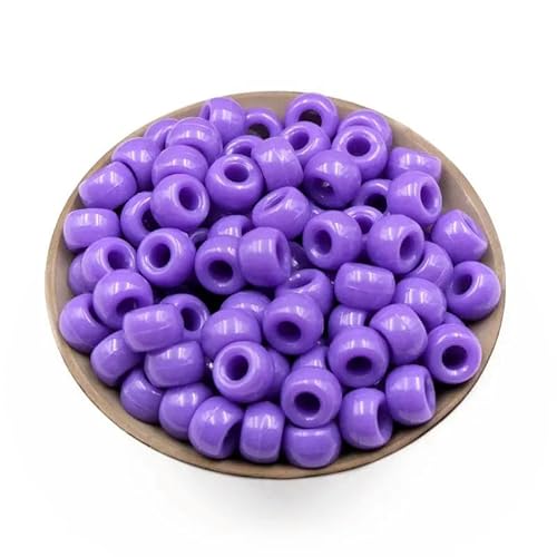 100–300 Stück runde Acrylperlen in Volltonfarbe, Volltonperlen, DIY-Zubehör, Kleidung, lose Perlen, runde Perlen mit großem Loch, lila, 6 x 9 mm, 200 Stück pro Los 100–300 Stück runde Acrylperlen in Volltonfarbe, Volltonperlen, DIY-Zubehör, Kleidung, lose Perlen, runde Perlen mit großem Loch, lila, 6 x 9 mm, 200 Stück pro Los von ZFISH
