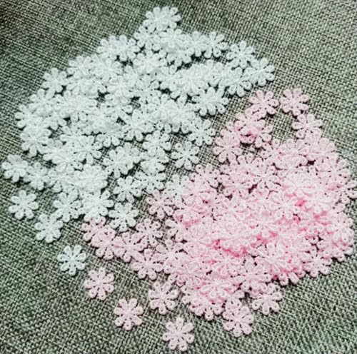 100 Stück süße Blumen, weiß, rosa, Spitzenapplikationen, Ausschnittflicken, Spitzenstoff, Stickerei, Nähen, Bastelbedarf, Zubehör, rosa 100 Stück süße Blumen, weiß, rosa, Spitzenapplikationen, Ausschnittflicken, Spitzenstoff, Stickerei, Nähen, Bastelbedarf, Zubehör, rosa von ZFISH