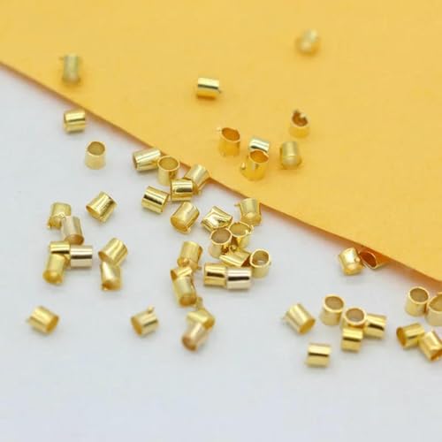 1000 Stück 2 x 2 mm, silbervergoldet, bronzefarben, Kupferrohr-Quetschperlen, Schmuckzubehör, Stopper, Abstandshalter, Metall-Endperlen, goldfarben 1000 Stück 2 x 2 mm, silbervergoldet, bronzefarben, Kupferrohr-Quetschperlen, Schmuckzubehör, Stopper, Abstandshalter, Metall-Endperlen, goldfarben von ZFISH