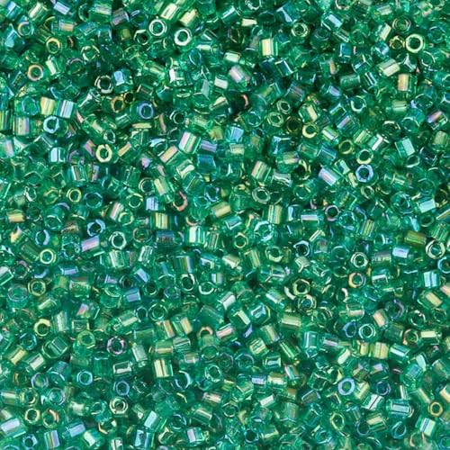 1100–5000 Stück 2 mm AB-Farbperlen, röhrenförmige Glasperlensamen zur Schmuckherstellung, lose Abstandsperlen, DIY-Armband, Halskette – Hellgrün – 2 mm, 5000 Stück – im Beutel von ZFISH