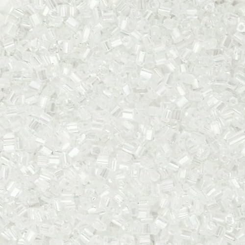1100–5000 Stück 2 mm AB-Farbperlen, röhrenförmige Glasperlensamen zur Schmuckherstellung, lose Abstandsperlen, DIY-Armband, Halskette – Weiß – 2 mm, 5000 Stück – im Beutel von ZFISH