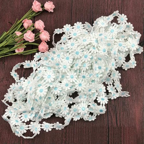 2,3 cm breiter, wunderschöner bestickter Spitzenstoff mit 3D-Blumen, Spitzenband, Kleiderkragen, Hüte, Kopfbedeckungen, Nähbesatz, Dekor – Spitze blau, 4,5 m 2,3 cm breiter, wunderschöner bestickter Spitzenstoff mit 3D-Blumen, Spitzenband, Kleiderkragen, Hüte, Kopfbedeckungen, Nähbesatz, Dekor – Spitze blau, 4,5 m von ZFISH