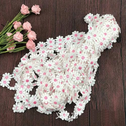 2,3 cm breiter, wunderschöner bestickter Spitzenstoff mit 3D-Blumen, Spitzenband, Kleiderkragen, Hüte, Kopfbedeckungen, Nähbesatz, Dekor – Spitze rosa, 4,5 m 2,3 cm breiter, wunderschöner bestickter Spitzenstoff mit 3D-Blumen, Spitzenband, Kleiderkragen, Hüte, Kopfbedeckungen, Nähbesatz, Dekor – Spitze rosa, 4,5 m von ZFISH