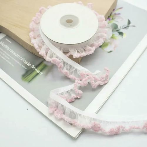 2/5/10 Meter elastisches Spitzenband mit Rüschen, transparenter Chiffonbesatz, Spitzenstoffband zum Nähen von DIY-Bekleidung, handgefertigten Accessoires, 2 cm, Typ A, Rosa, 2 Yard 2/5/10 Meter elastisches Spitzenband mit Rüschen, transparenter Chiffonbesatz, Spitzenstoffband zum Nähen von DIY-Bekleidung, handgefertigten Accessoires, 2 cm, Typ A, Rosa, 2 Yard von ZFISH