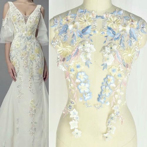 2 Stück/Paar DIY handgefertigte Spitzenapplikationen 3D Blumen-Patch-Motiv Kostüm Hochzeit Kleidung Zubehör Spitzenstoff Scrapbooking HB52-Standard von ZFISH