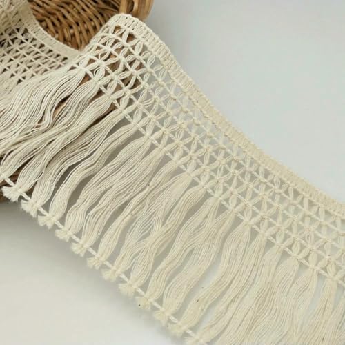 2 Yards/Lot 10 cm beige-weißer Baumwollfadenstreifen mit Fransen, Spitzenbesatz, DIY-Kleidungszubehör, Quaste, Kleidung, Kissen, Heimdekoration, weiß, 2 Yards 2 Yards/Lot 10 cm beige-weißer Baumwollfadenstreifen mit Fransen, Spitzenbesatz, DIY-Kleidungszubehör, Quaste, Kleidung, Kissen, Heimdekoration, weiß, 2 Yards von ZFISH