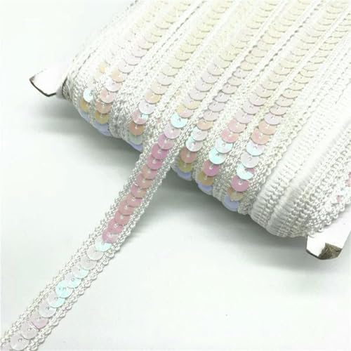 2 Yards/Lot 12 mm Paillettenband Spitzenbesatz Pailletten-Nähstoff für Kleider, Kleidung, Kopfschmuck, Brauthochzeit, Nähzubehör-01 von ZFISH