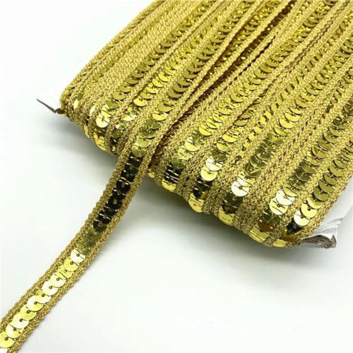 2 Yards/Lot 12 mm Paillettenband Spitzenbesatz Pailletten-Nähstoff für Kleider, Kleidung, Kopfschmuck, Brauthochzeit, Nähzubehör-04 von ZFISH